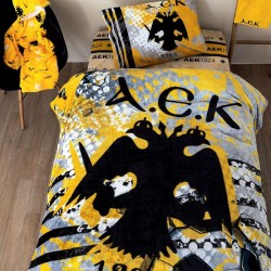 Κουβέρτα Fleece Μονή Official Team Licenced Aek DG Palamaiki (160x220) 1Τεμ