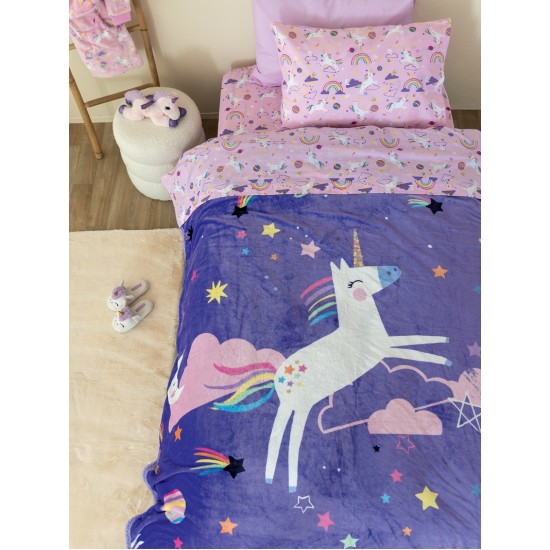 Κουβέρτα Παιδική Fleece Με Sherpa Μονή Blanket Collection SW102 Flannel Palamaiki (160x220) 1Τεμ