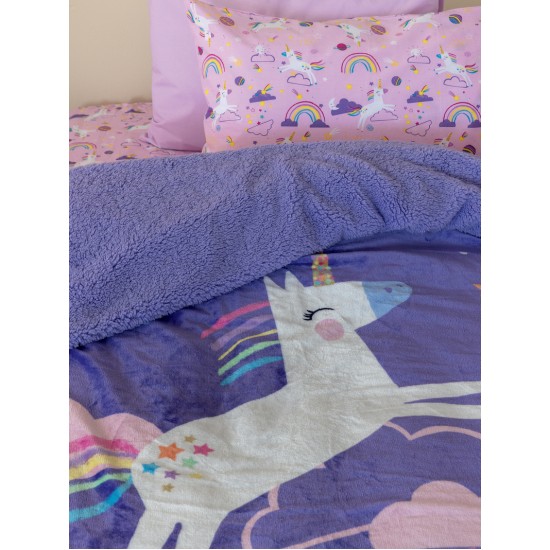 Κουβέρτα Παιδική Fleece Με Sherpa Μονή Blanket Collection SW102 Flannel Palamaiki (160x220) 1Τεμ