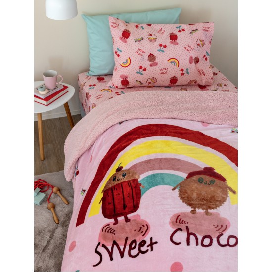 Κουβέρτα Παιδική Fleece Με Sherpa Μονή Blanket Collection SW103 Flannel Palamaiki (160x220) 1Τεμ