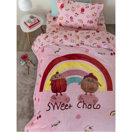 Κουβερτοπάπλωμα Παιδικό Με Sherpa Μονό Comforter Collection SW103 Flannel Palamaiki (160x220) 1Τεμ