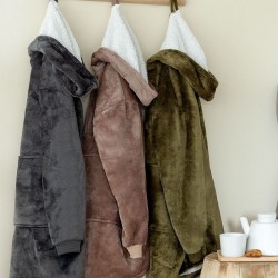 Κουβέρτα Flecce Με Sherpa Throws Collection Huhu 2 Khaki Palamaiki (90x100) 1Τεμ