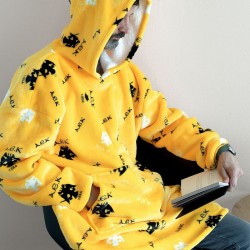 Κουβέρτα Fleece Με Κουκούλα & Μανίκια Official Team Licenced Aek Huhu Flannel Sherpa Palamaiki (90x100) 1Τεμ Κουβέρτα Fleece Με Κουκούλα & Μανίκια Official Team Licenced Aek Huhu Flannel Sherpa Palamaiki (90x100) 1Τεμ