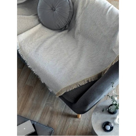 Ριχτάρι Πολυθρόνας Throws Collection Agnes Grey Microcenille Palamaiki (180x180) 1Τεμ