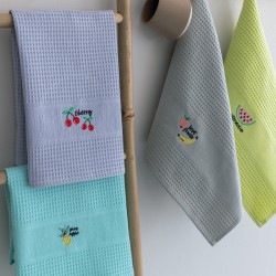 Πετσέτες Κουζίνας Σετ Kitchen Towels NORA101 Embroidery 1 Cotton Palamaiki (50x70) 4Τεμ