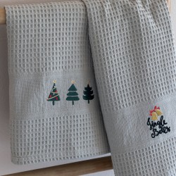 Πετσέτες Κουζίνας Σετ Christmas Collection Nora CHR101 Embroidery 1 Cotton Palamaiki (50x70) 2Τεμ