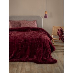 Κουβερτοπάπλωμα Υπέρδιπλο Ember Wine Rabbit Fur Flannel Palamaiki (220x240) 1Τεμ