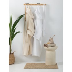 Μπουρνούζι Με Κουκούλα Bathrobes Mous White Cotton Palamaiki 1Τεμ