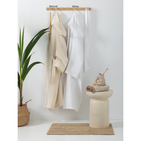 Μπουρνούζι Με Κουκούλα Bathrobes Mous Natural Cotton Palamaiki 1Τεμ