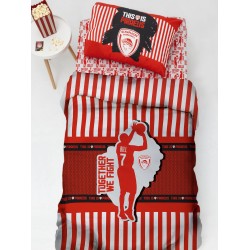 Παπλωματοθήκη Μονή Σετ Olympiakos BC8 Official Team Licenced Cotton Palamaiki (170x250) 2Τεμ