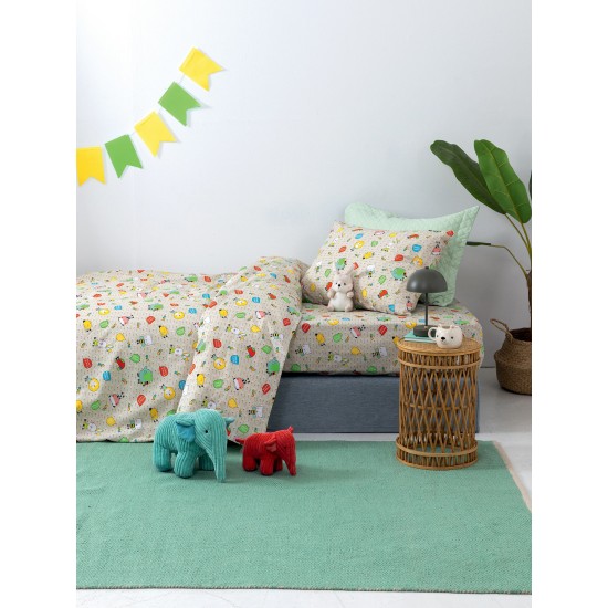 Σεντόνια Παιδικά Μονά Σετ My Kingdom MK768 Cotton Palamaiki (110x200+30 )Με Λάστιχο 3Τεμ
