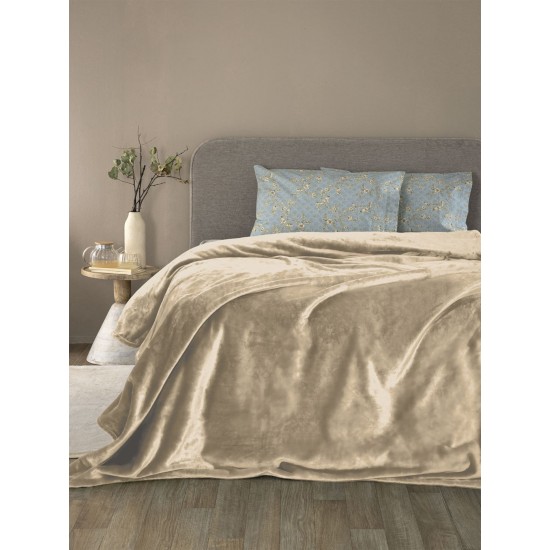 Κουβέρτα Fleece Μονή Flannel Fog Palamaiki (160x220) 1Τεμ