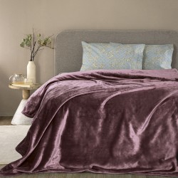 Κουβέρτα Fleece Υπέρδιπλη Flannel Mauve Palamaiki (220x240) 1Τεμ