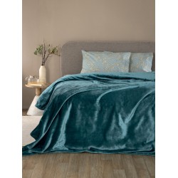 Κουβέρτα Fleece Μονή Flannel Petrol Palamaiki (160x220) 1Τεμ