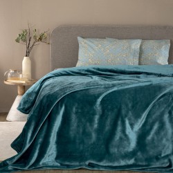 Κουβέρτα Fleece Υπέρδιπλη Flannel Petrol Palamaiki (220x240) 1Τεμ