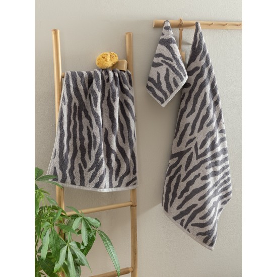 Πετσέτες Σετ Towels Zeb Grey Jacquard Cotton Palamaiki 3Τεμ Πετσέτες Σετ Towels Zeb Grey Jacquard Cotton Palamaiki 3Τεμ