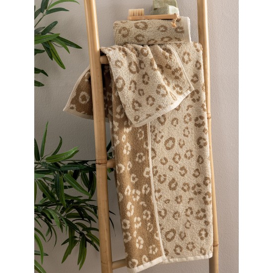 Πετσέτα Προσώπου Towels Pam Beige Jacquard Cotton Palamaiki (50x90) 1Τεμ
