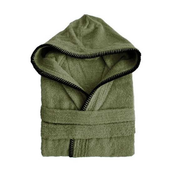 Μπουρνούζι Με Κουκούλα Bathroom Bridge Olive Cotton Palamaiki 1Τεμ