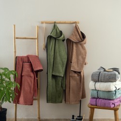 Μπουρνούζι Με Κουκούλα Bathroom Bridge Olive Cotton Palamaiki 1Τεμ