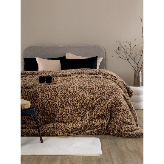 Κουβερτοπάπλωμα Υπέρδιπλο Deva Beige Rabbit Fur Flannel Palamaiki (220x240) 1Τεμ