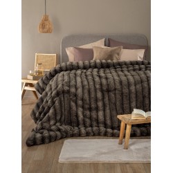 Κουβερτοπάπλωμα Υπέρδιπλο Juno Taupe Rabbit Fur Flannel Palamaiki (220x240) 1Τεμ