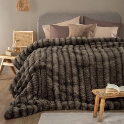 Κουβερτοπάπλωμα Υπέρδιπλο Juno Taupe Rabbit Fur Flannel Palamaiki (220x240) 1Τεμ