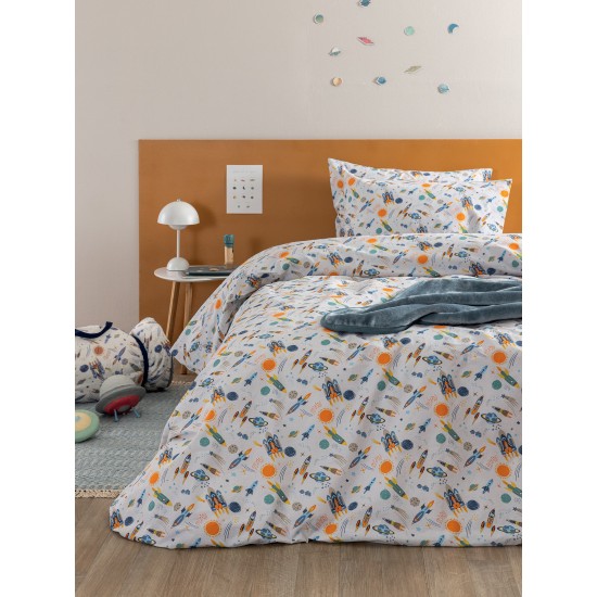 Σεντόνια Παιδικά Μονά Σετ My Kingdom MK770 Cotton Palamaiki (110x200+30 )Με Λάστιχο 3Τεμ