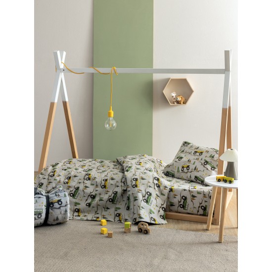 Σεντόνια Παιδικά Μονά Σετ My Kingdom MK775 Cotton Palamaiki (110x200+30 )Με Λάστιχο 3Τεμ