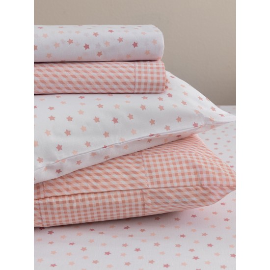 Σεντόνι Βρεφικό Κούνιας Bon Bon BB100 Rose Cotton Palamaiki (130x170) 1Τεμ