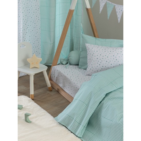 Σεντόνια Λίκνου Σετ Bon Bon BB101 Aqua Cotton Palamaiki (80x110) 1Τεμ