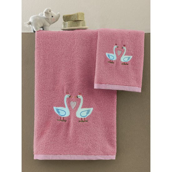 Πετσέτες Παιδικές Σετ Kids Bath Swan Cotton Palamaiki 2Τεμ