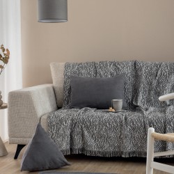 Ριχτάρι Τριθέσιου Throws Grevi Grey Chenille Palamaiki (180x300) 1Τεμ