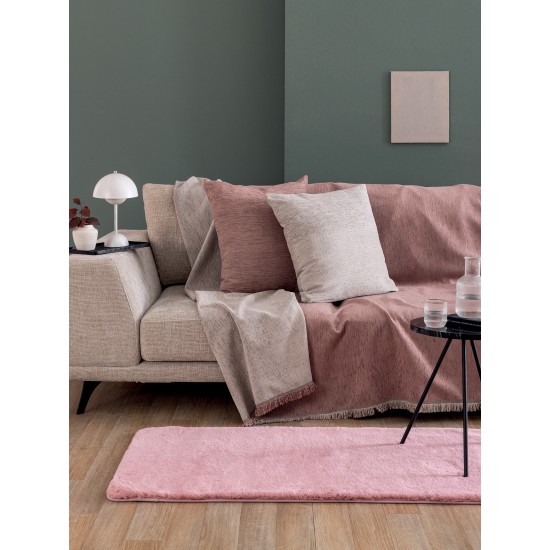 Ριχτάρι Πολυθρόνας Throws Parva Pink Chenille Palamaiki (170x170) 1Τεμ