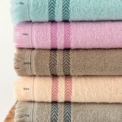 Πετσέτες Σετ Bath Towels Janis Ecru Cotton Palamaiki 3Τεμ