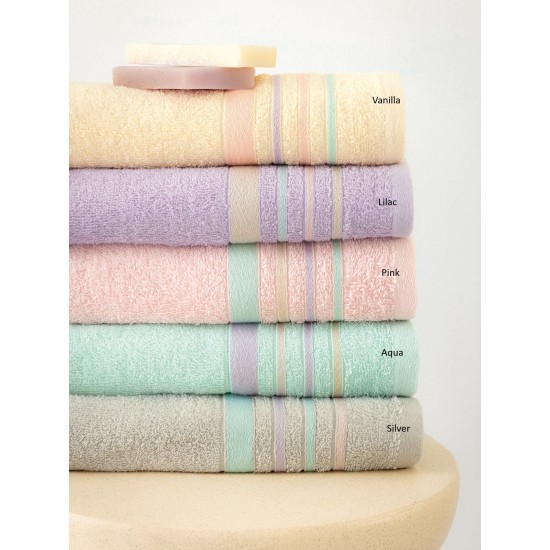 Πετσέτες Σετ Bath Towels Monica Vanilia Cotton Palamaiki 3Τεμ