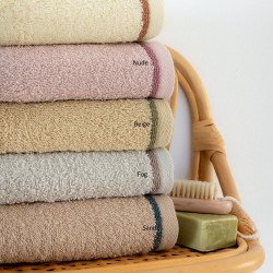 Πετσέτες Σετ Bath Towels Ros Beige Cotton Palamaiki 3Τεμ