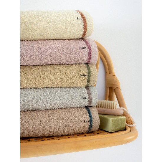 Πετσέτες Σετ Bath Towels Ros Beige Cotton Palamaiki 3Τεμ