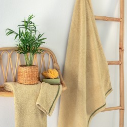 Πετσέτες Σετ Bath Towels Ros Beige Cotton Palamaiki 3Τεμ