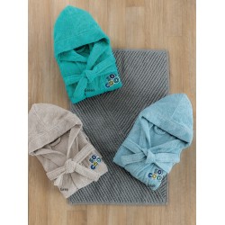 Μπουρνούζι Παιδικό Με Κουκούλα Kids Bath Cool Green Cotton Palamaiki 1Τεμ