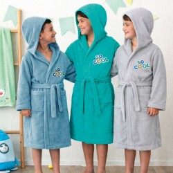 Μπουρνούζι Παιδικό Με Κουκούλα Kids Bath Cool Blue Cotton Palamaiki 1Τεμ
