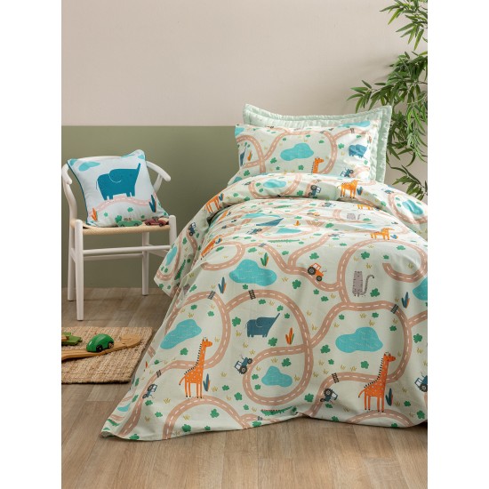 Σεντόνια Βρεφικά Κούνιας Σετ My Kingdom MK777 Cotton Palamaiki (70x140+15 )Με Λάστιχο 3Τεμ