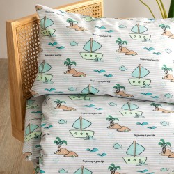Σεντόνια Βρεφικά Κούνιας Σετ My Kingdom MK779 Cotton Palamaiki (70x140+15 )Με Λάστιχο 3Τεμ