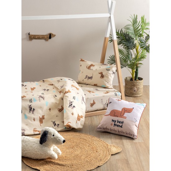 Σεντόνια Παιδικά Μονά Σετ My Kingdom MK783 Cotton Palamaiki (110x200+30 )Με Λάστιχο 3Τεμ