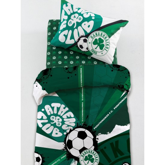 Μαξιλαροθήκες Σετ Official Team Licenced Panathinaikos FC12 Cotton Palamaiki (52x72) 2Tεμ