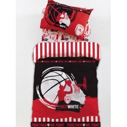 Σεντόνια Μονά Σετ Official Team Licenced Olympiakos BC9 Cotton Palamaiki (110x200+30 )Με Λάστιχο 3Tεμ