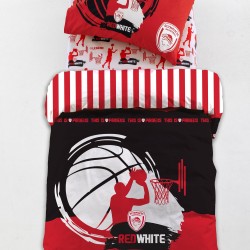 Μαξιλαροθήκες Σετ Official Team Licenced Olympiakos BC9 Cotton Palamaiki (52x72) 2Tεμ