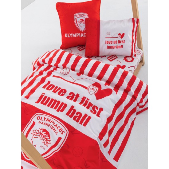 Σεντόνια Κούνιας Σετ Official Team Licenced Olympiakos Baby BC9 Cotton Palamaiki (70x170+15 )Με Λάστιχο 3Tεμ