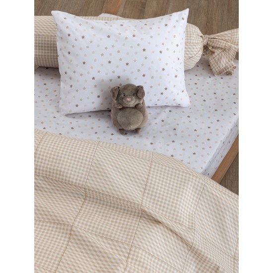 Σεντόνι Κούνιας Bon Bon BB100 Beige Cotton Palamaiki (130x170) 1Τεμ