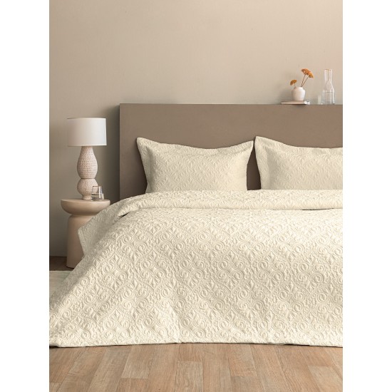 Κουβερλί Υπέρδιπλο Σετ Bridal WED 105 Ecru Micro Palamaiki (240x260) 3Τεμ