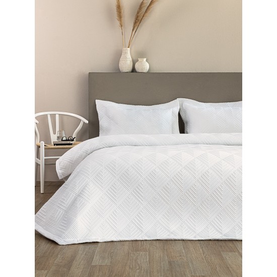 Κουβερλί Υπέρδιπλο Σετ Bridal WED 106 White Micro Palamaiki (240x260) 3Τεμ